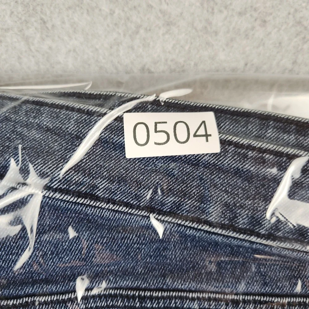Old Navy Rockstar Super Skinny‎ Button Fly Ankle Jeans Raw Hem Blue Womens 18